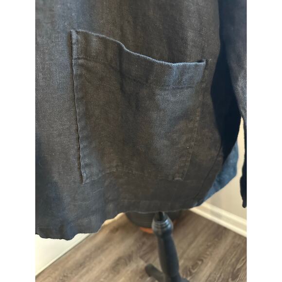 Eileen Fisher Black Linen Kimono Jacket Sz. Medium - Picture 6 of 12